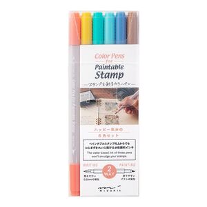 COLOR PENS FOR PAINTABLE STAMP 6 PCS ASSORTED HAPPINESS