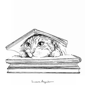PRINT A5 CAT UNDER THE BOOK · LAURA AGUSTÍ
